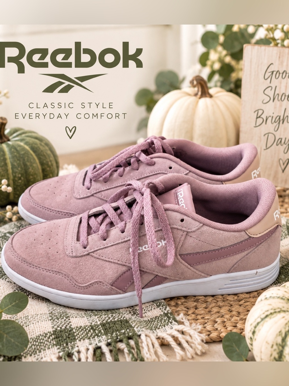 Reebok Pink Mauve Suede Classic Sneakers Women’s Size 7.5